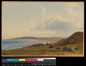 Blick auf Hesbjerg vom Hornbaek-Anwesen, 1857 von Vilhelm Peterson