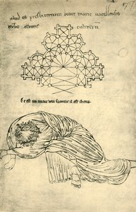 Kirchenplan und schlafender Apostel, 1220-1240, 1943