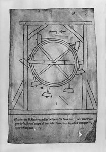 Angeblich perpetuum mobile Hämmer und Rad (Faksimile)