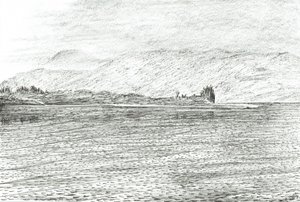 Duart Castle von einer Fähre, 2007 von Vincent Alexander Booth