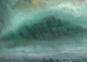 Berge im Regen, 2017 von Vincent Alexander Booth