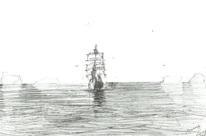 Terra Nova unter Segel von Vincent Alexander Booth