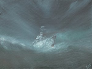 USS Warrington im Hurrikan vor den Bahamas verloren am 13. September 1944 von Vincent Alexander Booth