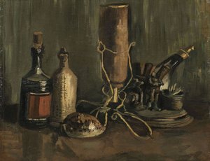 Stillleben mit Flaschen und Muschel von Vincent van Gogh