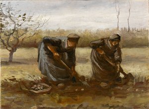 Zwei Bäuerinnen graben Kartoffeln, 1885 von Vincent van Gogh