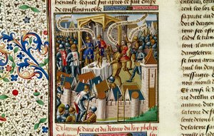 Die Eroberung von Akkon, ca. 1191, 15. Jahrhundert von Vincent of Beauvais