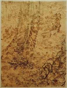 Bäume mit Efeu im Garten der Heilanstalt von Vincent van Gogh
