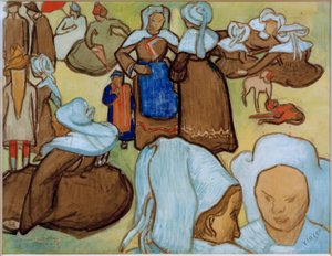 Bretonische Frauen auf der Wiese