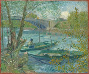 Fischen im Frühling, die Pont de Clichy (Asnières) von Vincent van Gogh