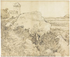 Hügel mit den Ruinen von Montmajour von Vincent van Gogh
