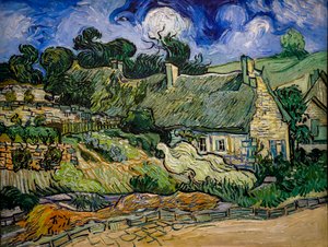 Haus mit Strohdach in Cordeville von Vincent van Gogh