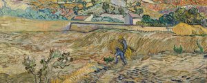 Landschaft bei Saint-Rémy (Eingefasstes Feld mit Bauer) von Vincent van Gogh