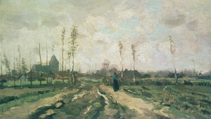 Landschaft mit Kirche und Häusern, Nuenen, 1885 von Vincent van Gogh