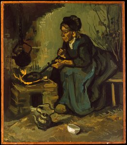 Bäuerin beim Kochen am Kamin von Vincent van Gogh