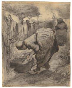 Bäuerin mit Waschbecken im Garten von Vincent van Gogh