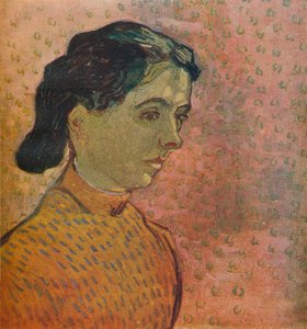 Porträt eines jungen Mädchens vor rosa Hintergrund, 1888 von Vincent van Gogh