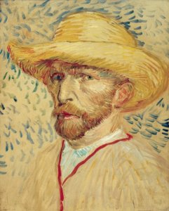 Selbstbildnis mit Strohhut und Malerkittel von Vincent van Gogh