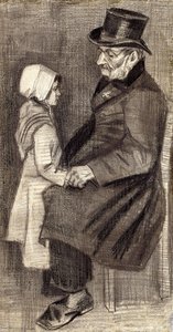 Sitzender Mann mit kleinem Mädchen; Homme Assis avec Fillete, 1882 von Vincent van Gogh