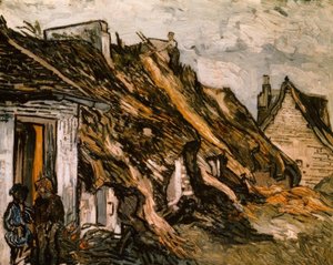Strohgedeckte Hütten in Chaponval von Vincent van Gogh
