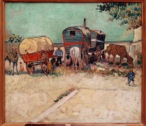 Die Wohnwagen, ein Lager von Bohemiens in der Nähe von Arles
