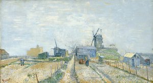 Gemüsegärten und die Moulin de Blute-Fin auf Montmartre von Vincent van Gogh