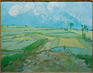 Weizenfelder in Auvers mit Regenwolken von Vincent van Gogh