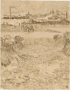 Arles. Blick von den Weizenfeldern (1888) von Vincent van Gogh