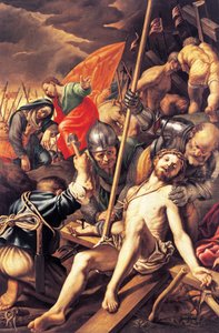 Christus wird ans Kreuz genagelt, von Vincenzo Campi von Vincenzo Campi