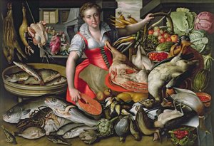 Martha bereitet das Essen für Jesus vor oder Jesus im Haus von Martha und Maria von Vincenzo Campi