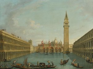 Ansicht des überfluteten Piazza San Marco