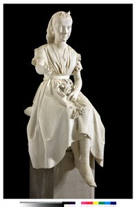 Porträt der Marquise Virginia Busti Porro als junges Mädchen oder junge Dame, die eine Blume anbietet