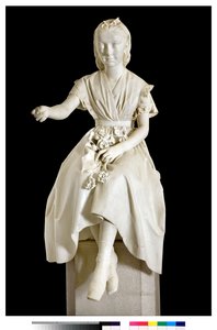 Porträt der Marquise Virginia Busti Porro als junges Mädchen oder junge Dame, die eine Blume anbietet