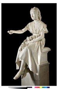 Porträt der Marquise Virginia Busti Porro als junges Mädchen oder junge Dame, die eine Blume anbietet