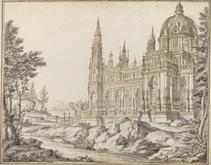 Kathedrale in einer Landschaft von Vincenzo dal Re