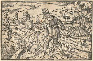 Jesajas Lippen werden von einem Seraph gereinigt [recto]; Jeremias Vision [verso] von Virgil Solis