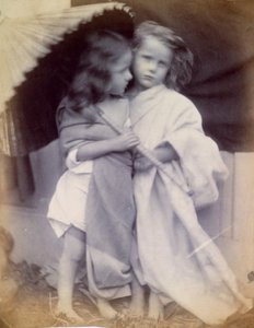 Paul und Virginia unter einem Sonnenschirm, ca. 1855-65