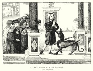 St. Tryphonius und der Basilisk (Stich) von Vittore (after) Carpaccio