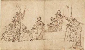 Die Madonna und das Kind mit Heiligen in einer Landschaft (Sacra Conversazione)