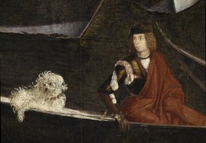 Das Wunder der Reliquie des Heiligen Kreuzes an der Rialto-Brücke. Detail. Gemälde von Vittore Scarpazza, bekannt als Vittore Carpaccio (1460-1525) von Vittore Carpaccio