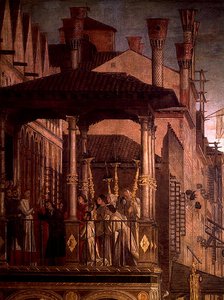 Das Wunder der Reliquie des Wahren Kreuzes auf der Rialto-Brücke (Detail)