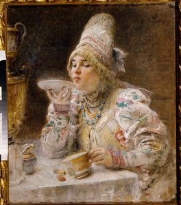 Die Teestunde von Vladimir Egorovic Makovsky