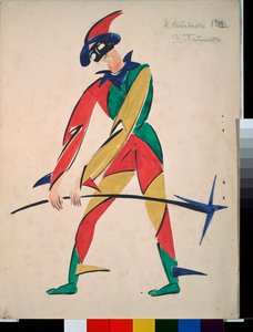 Harlekin, Entwurf für ein Kostüm von Vladimir Evgrafovich Tatlin