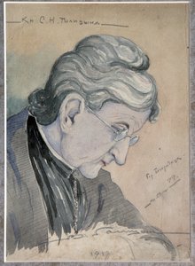 Porträt der Gräfin Sofia Nikolajewna Golizyna (1851-1925), geborene Deljanowa - Werk von Wladimir Michailowitsch Golizyn (1847-1932) von Vladimir Mikhailovich Golitsyn