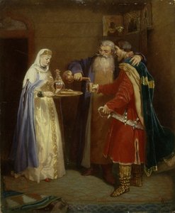Begrüßung des Bojaren Prinz Serebrenni besucht Bojar Morozov, 1865