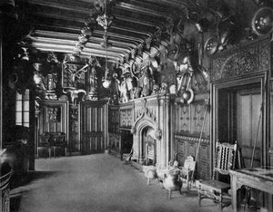 Die Halle von Abbotsford Hall, in der Nähe von Melrose, Schottland, 1924-1926 von WA Mansell