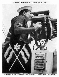 Signalman mit 20 Signalling Projector, 1937 von WA and AC Churchman