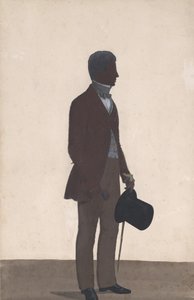 Ein junger Mann, stehend, Ganzkörpersilhouette, Profil nach rechts, 1850 von WH Beaumont