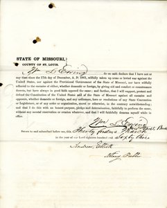 Loyalitätseid von Wm. L. Ewing aus Missouri, County of St. Louis von W.L. Ewing