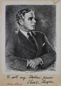 Porträt von Sir Charles Spencer Chaplin (1889-1977), englischer Schauspieler und Regisseur von John Ward Dunsmore