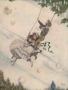 Die Schaukel bewegt sich und die Blasen steigen auf, um 1930 von William Heath Robinson